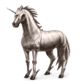unicornio poni elemento de metal