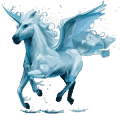 unicornio de tiro alado elemento de agua