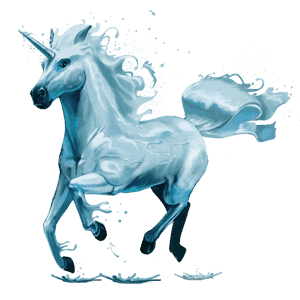 unicornio de montar elemento de agua