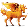 unicornio poni alado  elemento de fuego