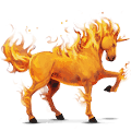 unicornio de montar elemento de fuego