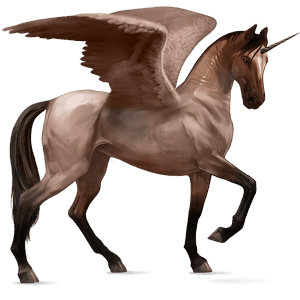unicornio de montar alado pura raza española gris tordo