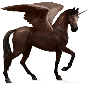 unicornio de montar alado mustang alazán