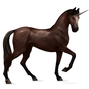 unicornio de montar bayo tostado