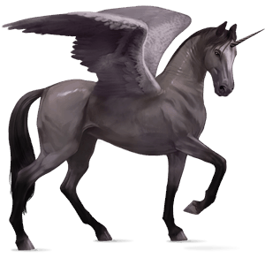 unicornio de montar alado negro