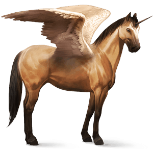 unicornio de montar alado alazán