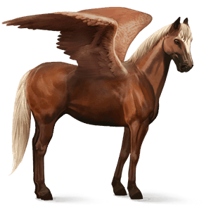 pegaso de montar cuarto de milla alazán crines lava
