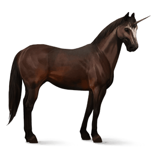 unicornio de montar cuarto de milla bayo tostado