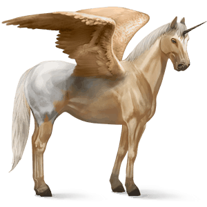 unicornio de montar alado Árabe gris trucha