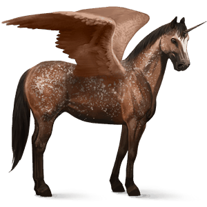 unicornio de montar alado lipizzan gris tordo