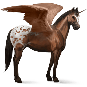 unicornio de montar alado apalosa bayo moteado