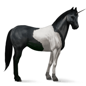 unicornio de montar pío tobiano alazán tostado