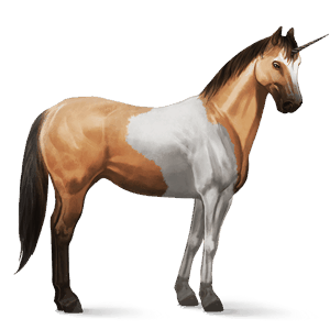 unicornio de montar cuarto de milla roano
