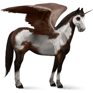 unicornio de montar alado bayo tostado