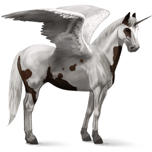 unicornio de montar alado pío tovero alazán tostado