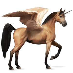 unicornio de montar alado gris tordo