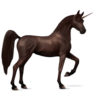 unicornio de montar alazán tostado