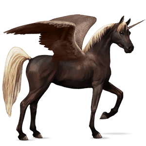 unicornio de montar alado mustang bayo cereza