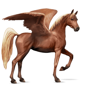 pegaso de montar Árabe alazán crines lava