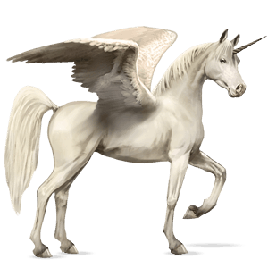 unicornio de montar alado alazán