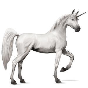 unicornio de montar Árabe gris claro