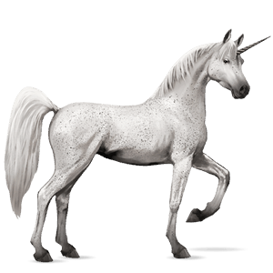 unicornio de montar Árabe gris claro