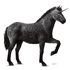 unicornio de montar pura raza española gris claro