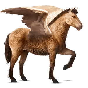 pegaso de montar peruano de paso bayo tostado
