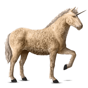 unicornio de montar gris tordo