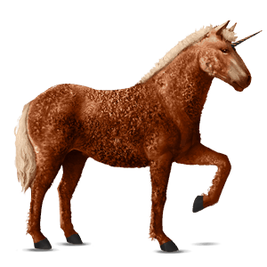 unicornio de montar pura raza española bayo cereza