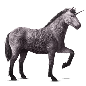 unicornio de montar pura raza española gris tordo