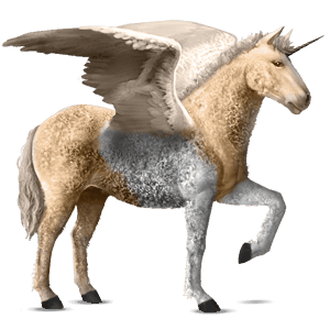 unicornio de montar alado hanoveriano bayo cereza