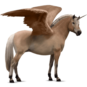 unicornio poni alado  fjord brunblakk