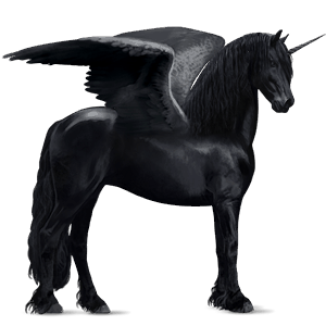 unicornio de montar alado pura raza española negro