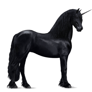 unicornio de montar negro
