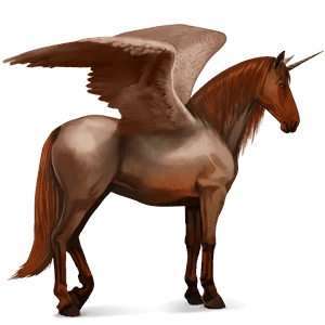 unicornio de montar alado bayo