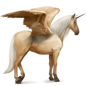 unicornio de montar alado pura raza española palomino