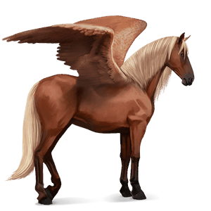 pegaso de montar alazán tostado crines lava