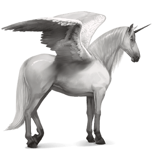 unicornio de montar alado gris claro
