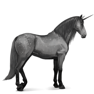 unicornio de montar gris tordo