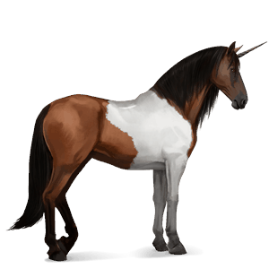 unicornio de montar mangalarga marchador pío tobiano bayo