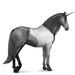 unicornio de montar gris tordo