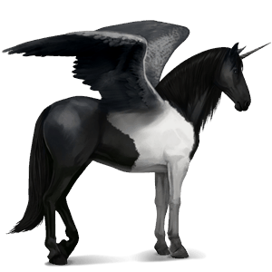 unicornio de montar alado gris claro