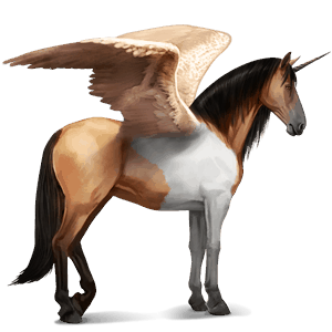 unicornio de montar alado pura raza española gris tordo