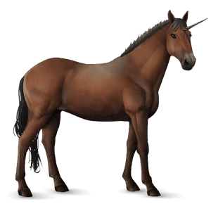 unicornio de montar Árabe bayo tostado