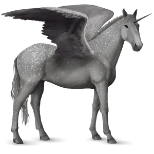 unicornio de montar alado pura raza española bayo cereza