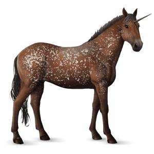 unicornio de montar apalosa negro moteado