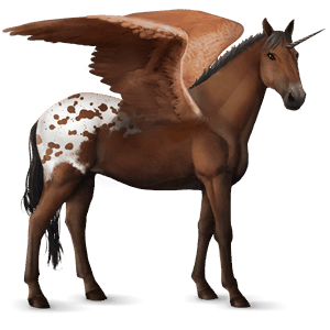 unicornio de montar alado apalosa bayo moteado