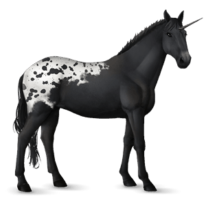 unicornio de montar castaño con manchas