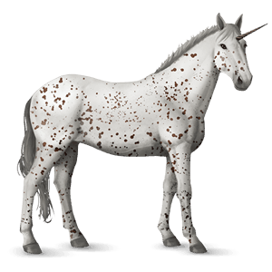 unicornio de montar pío tobiano alazán tostado